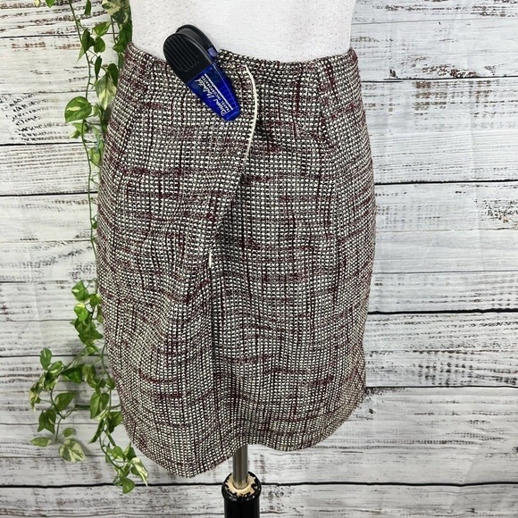 Banana Republic Skirt 0 Red Black Plaid Above Knee A Line Pockets Career Preppy - Picture 8 of 9